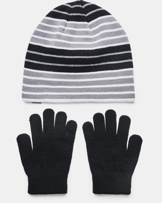 Girls' UA Beanie Glove Combo, Black, pdpMainDesktop image number 1